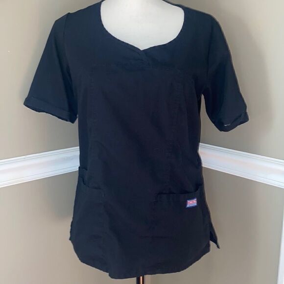 Cherokee Tops - Cherokee Black Scrub Top 